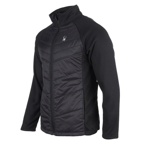 Spyder Men's Nova Full Zip Hybrid Black Quilted Jacket - Picture 2 of 11